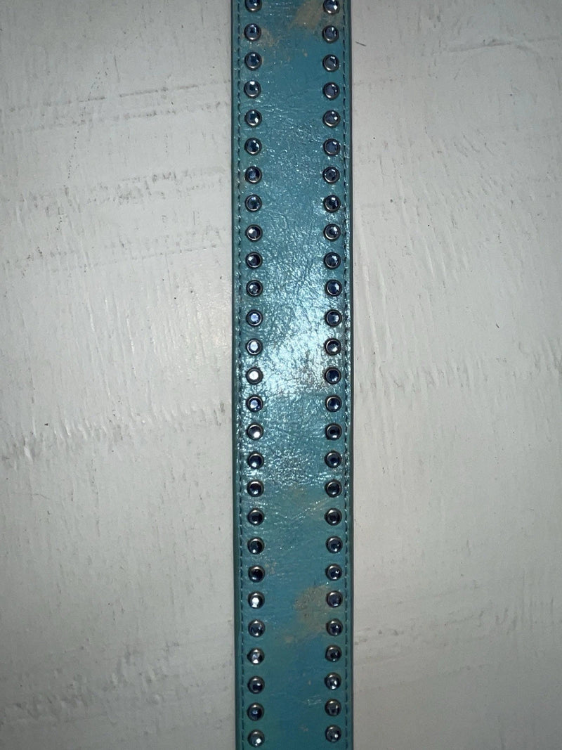New Blue Genuine Leather 3D Blue Bling 38” Belt #667 JJ-90