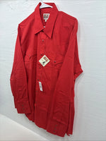 New Men’s ELY Cattleman Red Western Long Sleeve Pearl Snap 17 X 35 XL T-51