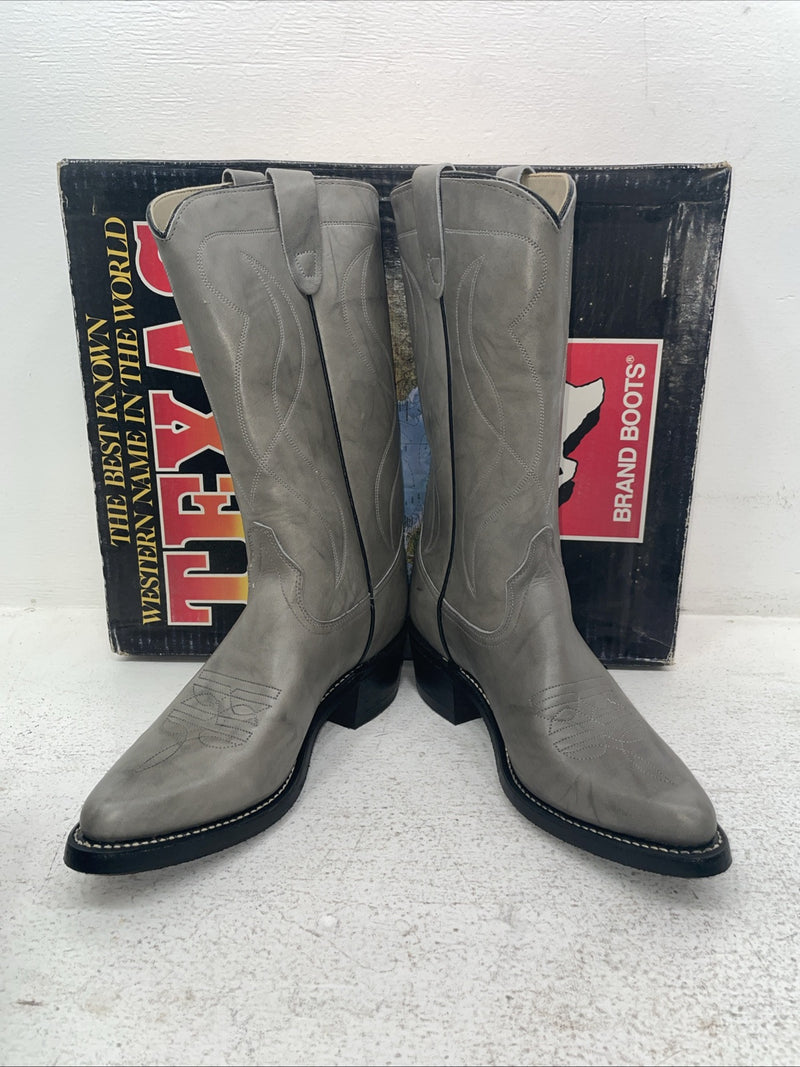 New Men’s Gray Texas Brand Cowboy Boots. 8022 8 D. 3-149