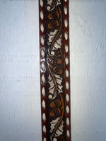 New Brown Genuine Leather Tooled And Weaved 30” Belt #18071 NN-24