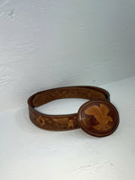 New Brown Genuine Leather Eagle Tooled 34” Belt #WS641 Z-139
