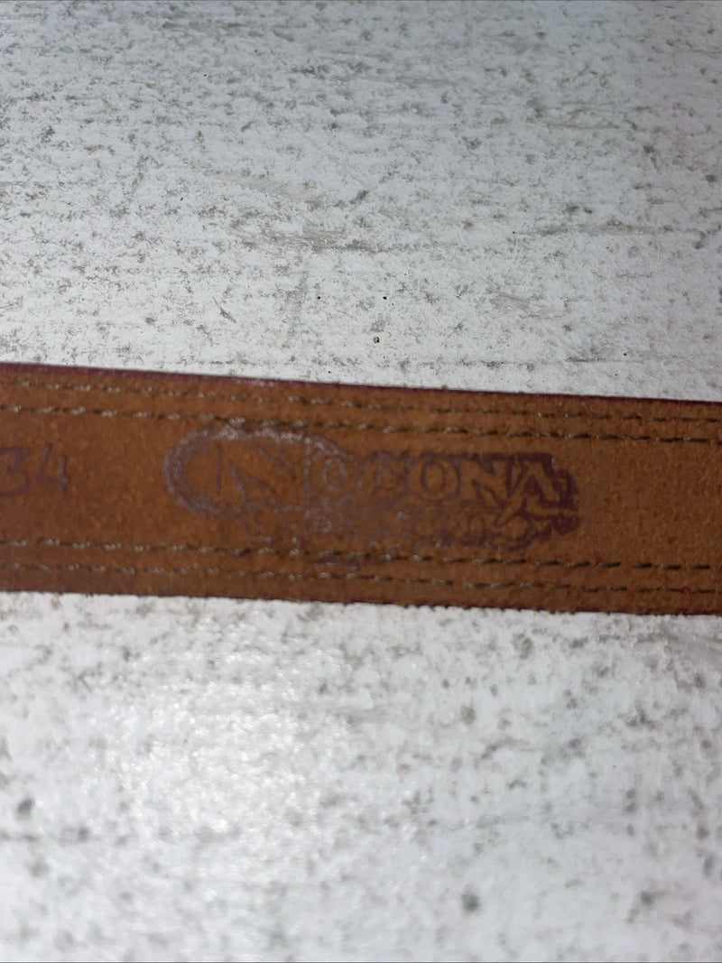 New Red Genuine Leather Nocona 34” Belt #357 Z-14