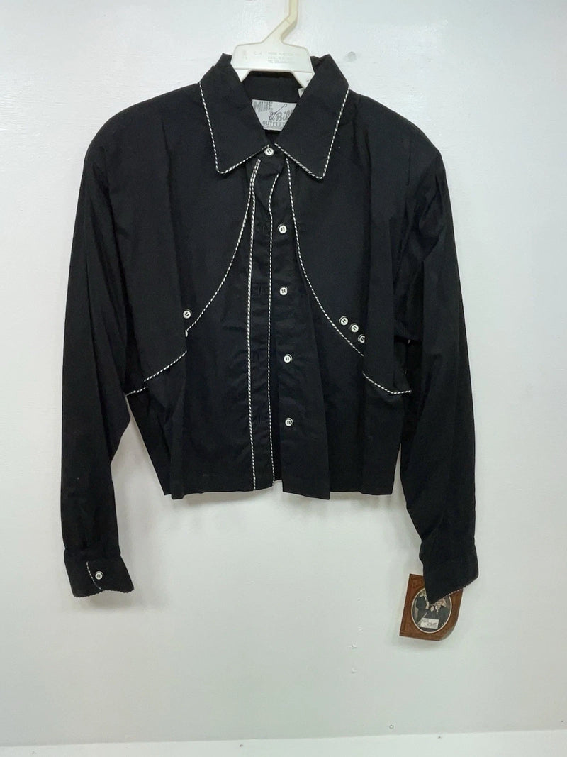 New Women’s Black Mine & Bills Outfitters Long Sleeve Button Up Shirt M 3B-28