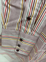 New Men’s Tem Tex Pink Stripe Long Sleeve Pearl Snap 15 Medium X-44