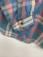 New Girls Panhandle Slim Blue Pink Plaid Long Sleeve Peal Snap Size 6 DD-67