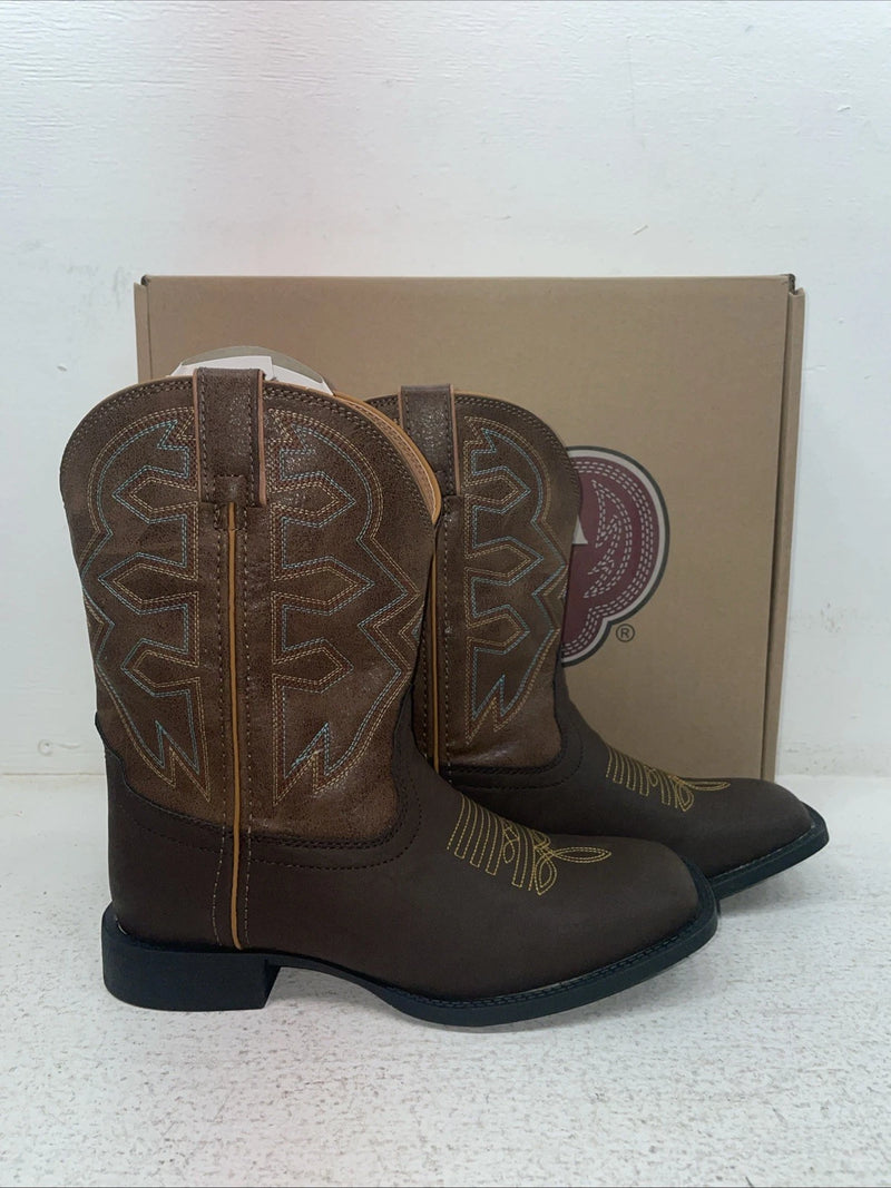 New Youth Brown Nocona Cowboy Boots. N K 5053 4.5 4 1/2 D. 22-68