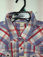 New Women’s Cumberland Pink Purple Plaid Long Sleeve Pearl Snap XL GG-60