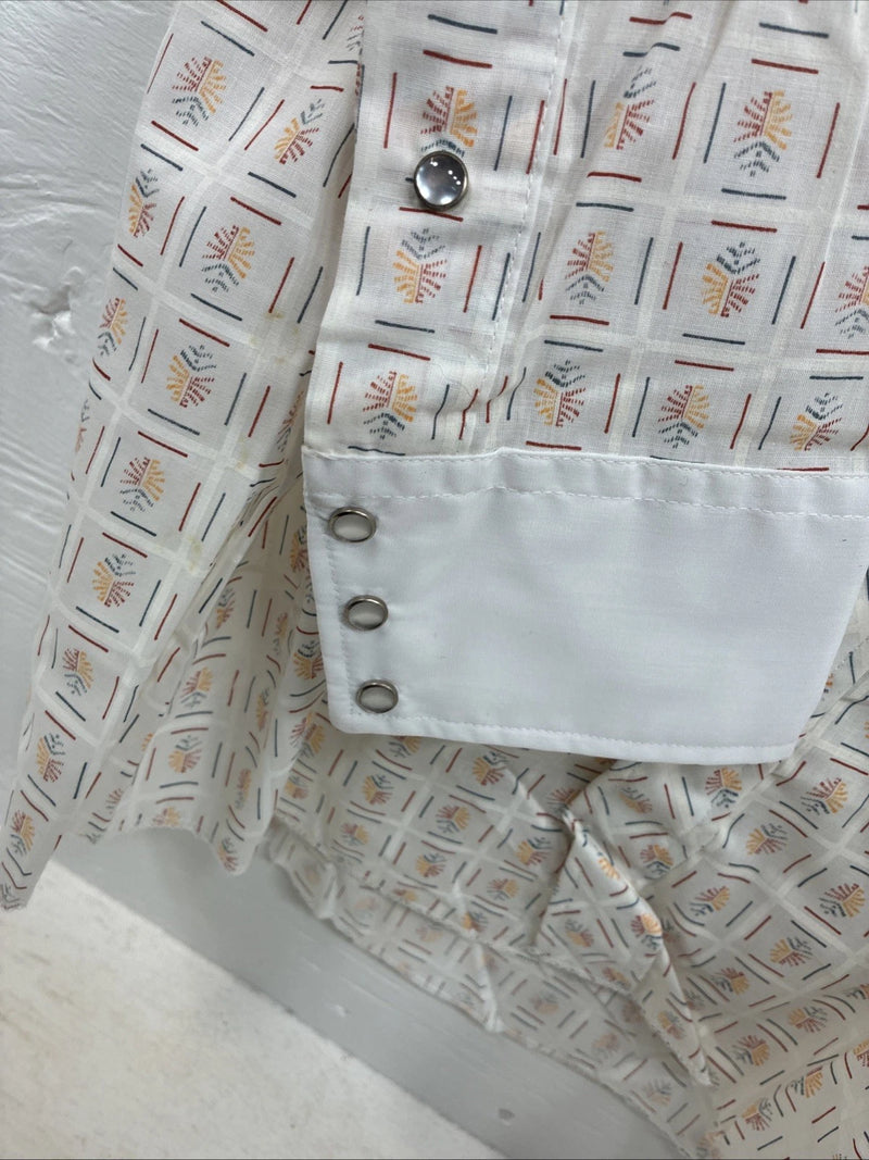 New Men’s Dickson Jenkins White Design Long Sleeve Pearl Snap 17.5 XL CC-57