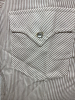 New Men’s Dickson Jenkins Brown stripe Short Sleeve Pearl Snap 14.5 Small AA-97