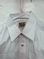 New Kids ELY Classic White Long Sleeve Pearl Snap Size 14 CC-118