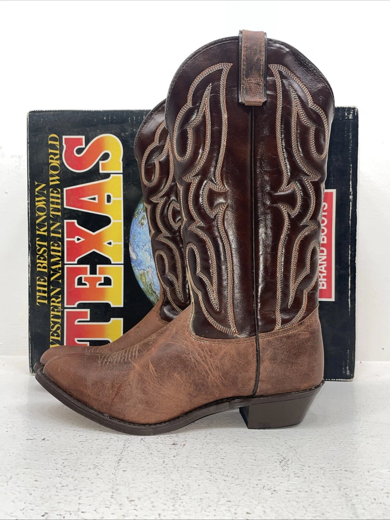New Women’s Brown Texas Brans Cowboy Boots. 4731 8.5 8 1/2 M. 15-31