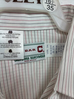 New Men’s H Bar C White Stripe Long Sleeve Pearl Snap 16.5 Large AA-38