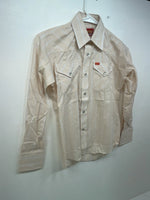 New Women’s Tan Striped ELY Plains Long Sleeve Button Up Shirt 3B-99