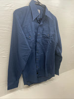 New Men’s Dickson Genkins Blue Long Sleeve Preal Snap 15 X 35 Medium B-125