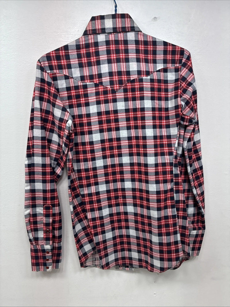 New Women’s Panhandle Slim Red Plaid Long Sleeve Pearl Snap Size 32 KK-67
