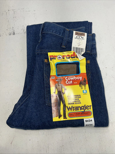 New Women’s Wrangler Original For Pro Rodeo Cowboy Cute Denim Jeans. 9x34 B-13