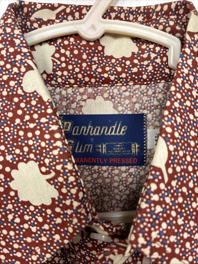 New Women’s Panhandle Slim Floral Long Sleeve Pearl snap Size 14.5 MM-1