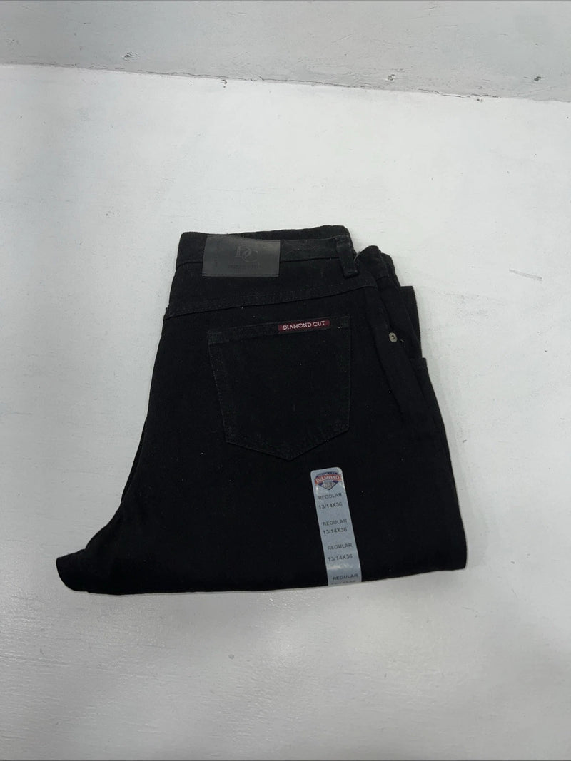 New Women’s Black Diamond Cut Denim Jeans. 13/14x36 M-12