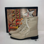 New Women’s Cream Lace Up Texas Brand Cowboy Boots. 4469 10 M. 15-151