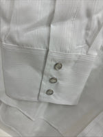 New Men’s ELY Cattleman White Designed Long Sleeve Pearl Snap 17 X. 35 XL R-34