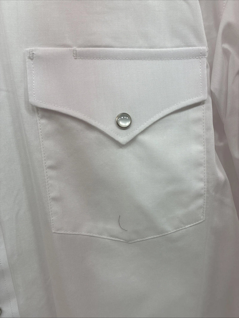 New Men’s White Horse White Long Sleeve Pearl Snap Large Tall AA-44
