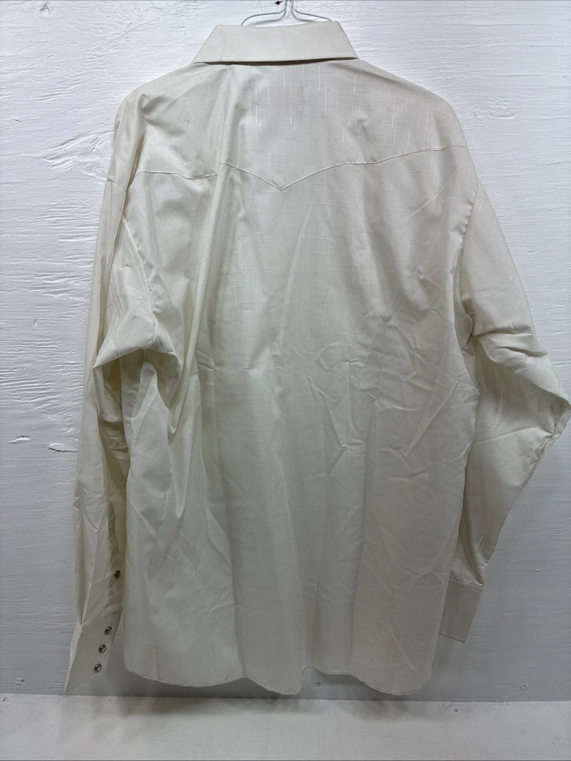 New Men’s Panhandle Off White Long Sleeve Pearl Snap XL J-34