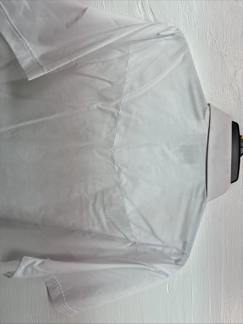 New Men’s ELY Cattleman White Eagle Flag Short Sleeve Pearl Snap Large Q-45