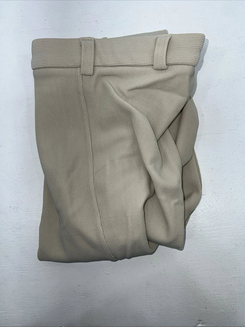 New Women’s Tan ABETTA knee Patch English Riding Breeches. 30 L C-47