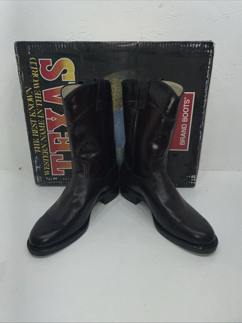 New Men’s Cherry Black Texas Brand Cowboy Boots. 6853 8 D. 1-124