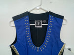 New Women’s Blue With Bling Valencia Cut Off Zip Up Vest S #69479 3B-61