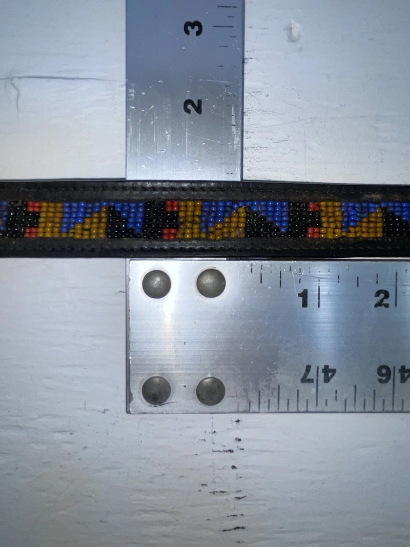 New Black Genuine Leather Chambers Beaded 28” Belt #PR485 JJ-136