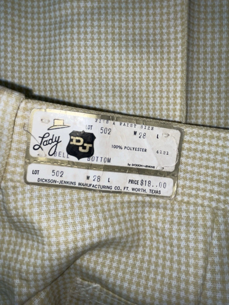 New Vintage Cream Checkered Dickson Jenkins Polyester Pants #502 XX-16