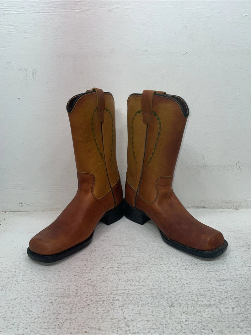 New Youth Brown Texas Brand Cowboy Boots. B 55 4 D. 22-82