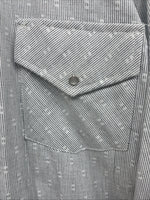 New Men’s Champion Western Gray Long Sleeve Pearl Snap Shirt 15.5 Medium V-60
