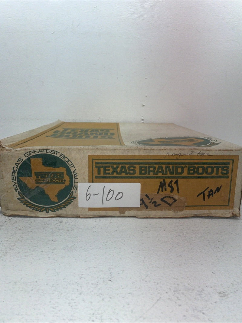 New Men’s Brown Texas Brand Cowboy Boots. M 87 9.5 9 1/2 D. 6-100
