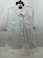 New Men’s White Horse White Short Sleeve Pearl Snap 4XL E-101