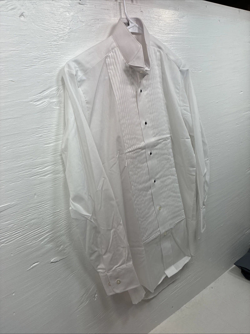 New Classix White Long Sleeve Button Up English Shirt 13-13.5 XS X-92