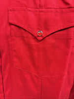 New Men’s Western Express Western Red Long Sleeve Pearl Snap Large V-50