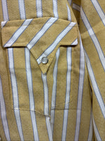 New Men’s Fenton Yellow Stripe Long Sleeve Pearl Snap 16 Large CC-69