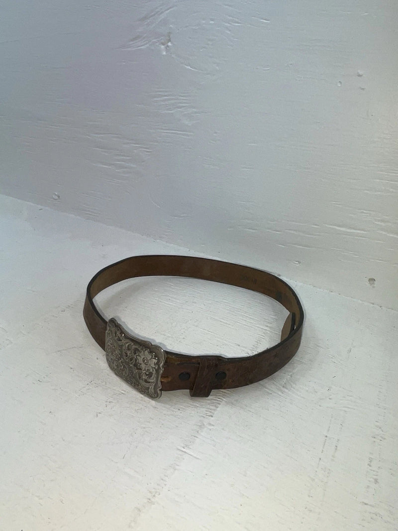 New Brown Genuine Leather Chambers Tooled 24” Belt #WY402 NN-10