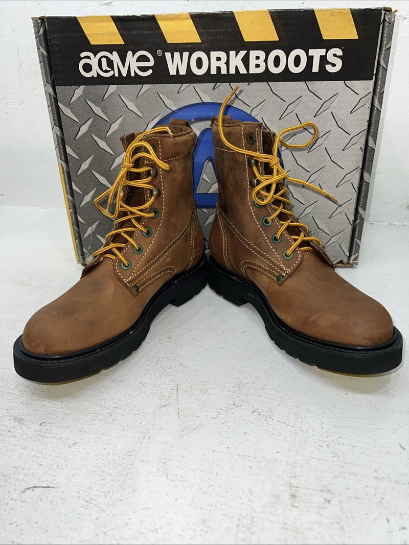 New Woman’s Brown Lace Up Acme Cowboy Boots. 8070 7 M. 18-42