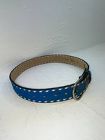 New Blue Genuine Leather Circle Y Weaved 30” Belt #7030 JJ-132