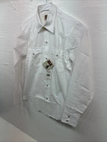 New Boys ELY Cattleman White Long Sleeve Pearl Snap Size 14 AA-41