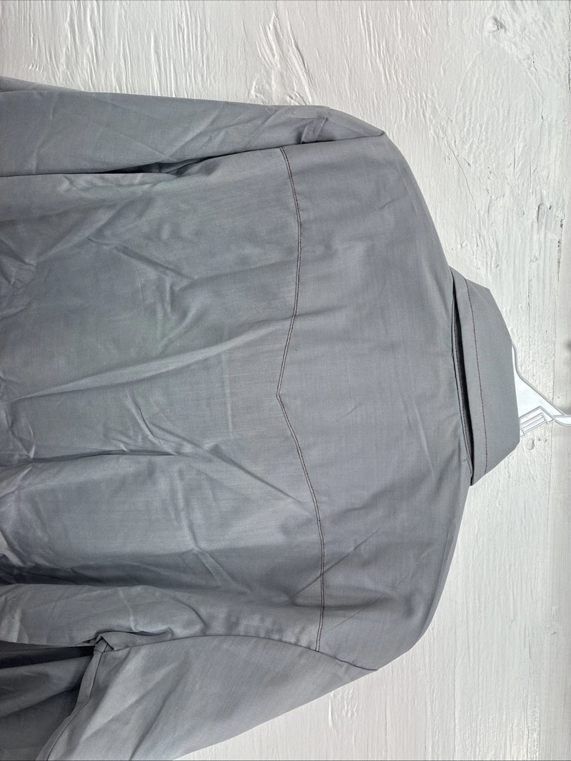 New Men’s Dee-Cee Gray Long Sleeve Pearl Snap 15.5 Medium O-24