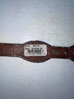 New Brown Genuine Leather M&F Silver Pendent 26” Belt #3219754 NN-35