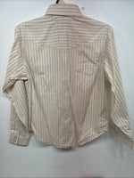 New Women’s White Horse Yellow Stripe Long Sleeve Pearl Snap Small DD-126