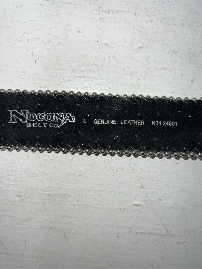 New Black Nocona Genuine Leather Bling Belt Large #N3424601 W-15