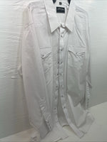 New Men’s White Horse White Long Sleeve Pearl Snap 4XL E-21