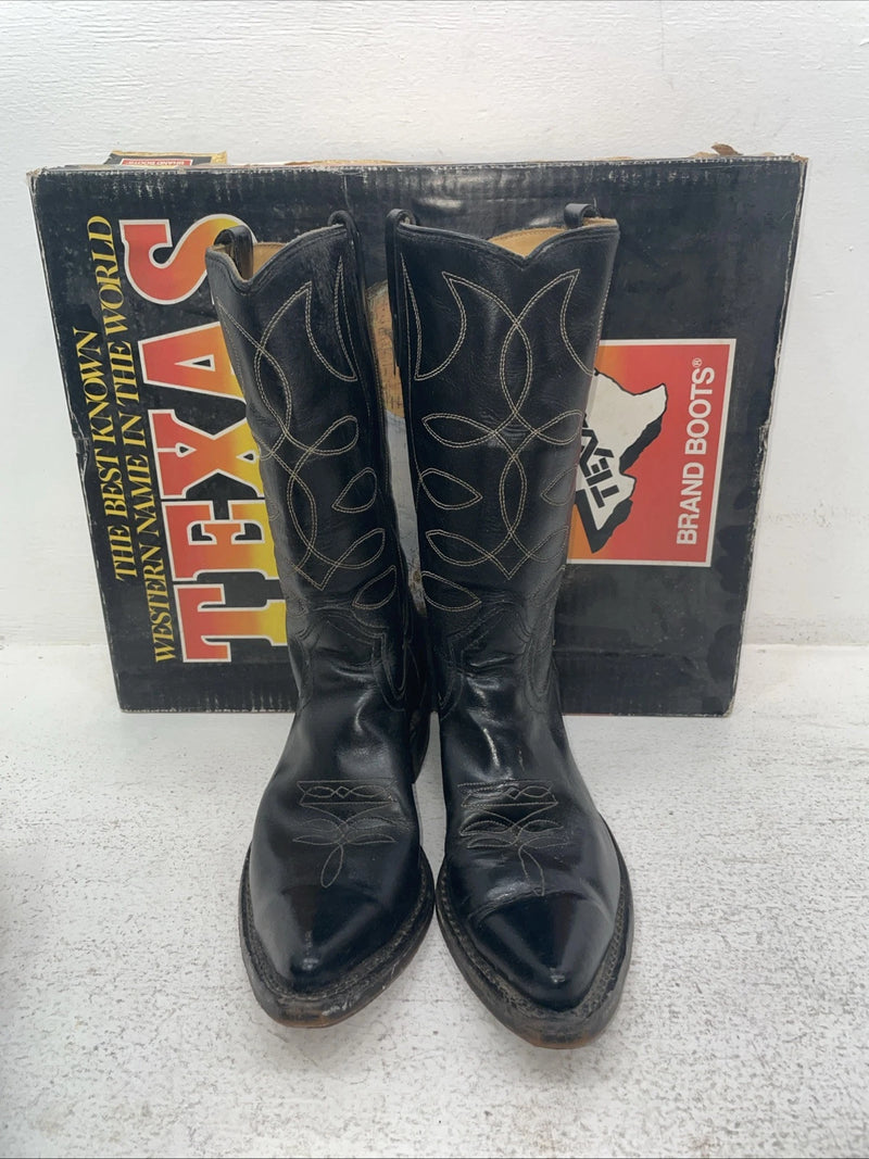New Men’s Black Texas Brand Cowboy Boots. 6900 8 E. 3-147