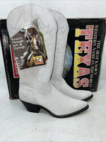 New Women’s White Texas Brand Cowboy Boots. L 198917 7.5 7 1/2 M. 17-25